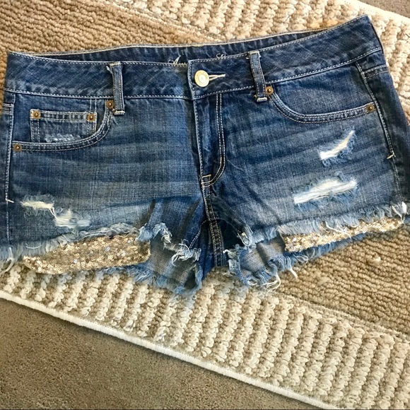 american eagle sequin pocket shorts